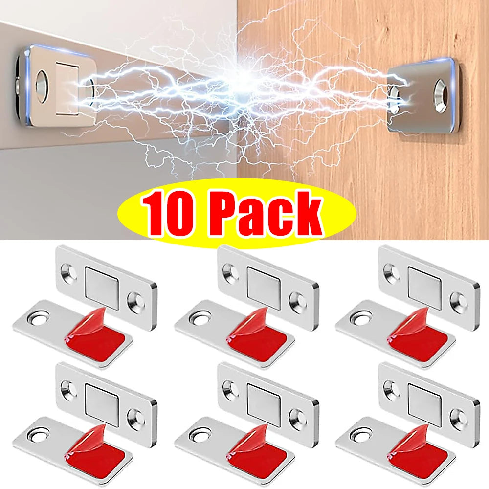 Pestillos magnéticos para armario, puerta ultrafina, imanes fuertes, tapón adhesivo Invisible, cerradura magnética para…
