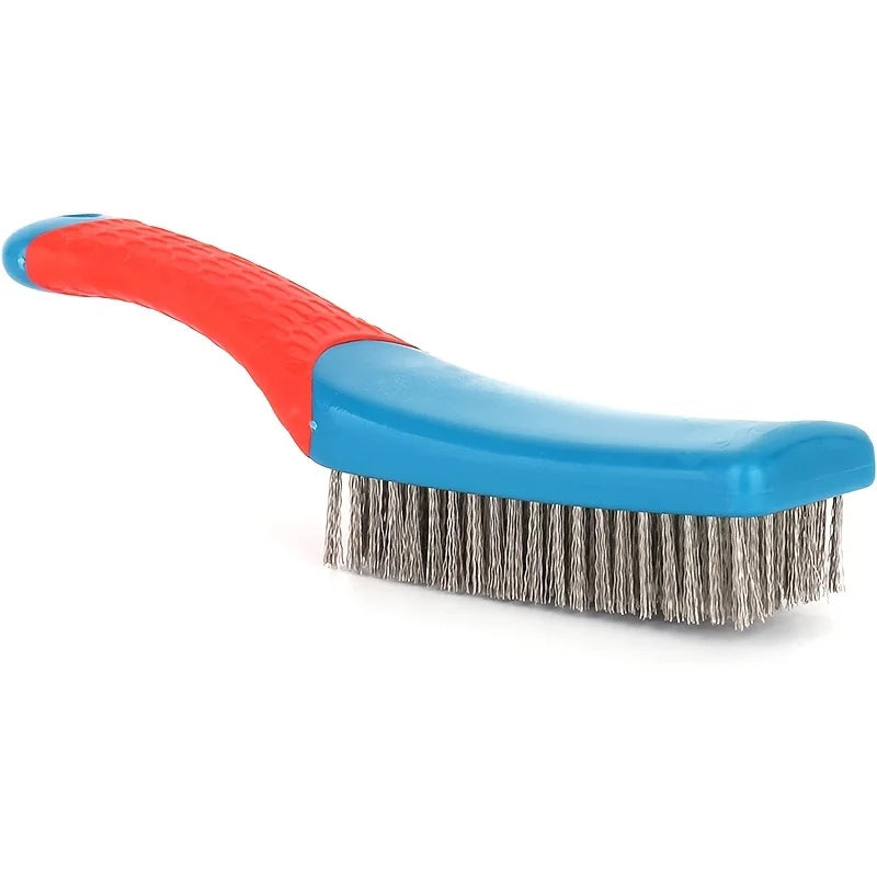 Cepillo de alambre de acero inoxidable resistente con cómodo mango de plástico: perfecto para eliminar óxido, soldar es…
