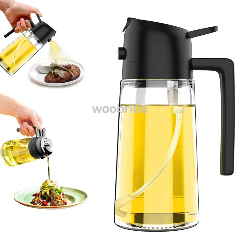 Dispensador de aceite en aerosol 2 en 1 para cocina, pulverizador de aceite o solo cepillo pulverizador para freír al a…