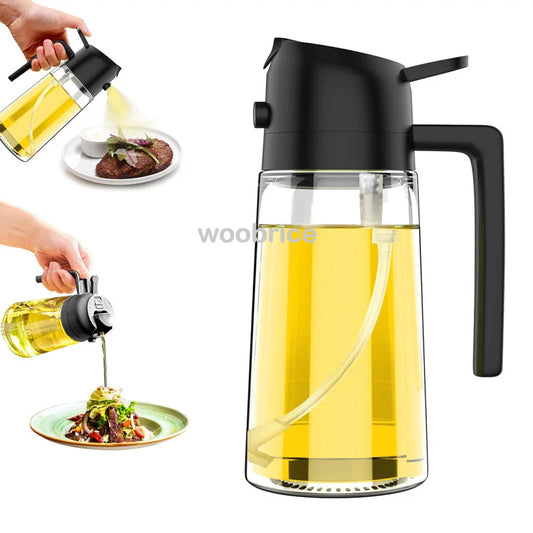 Dispensador de aceite en aerosol 2 en 1 para cocina, pulverizador de aceite o solo cepillo pulverizador para freír al a…