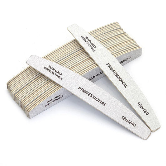 10 unids/lote limas de uñas de madera profesionales 100 180 240 tablero de esmeril amortiguador de manicura barco gris…