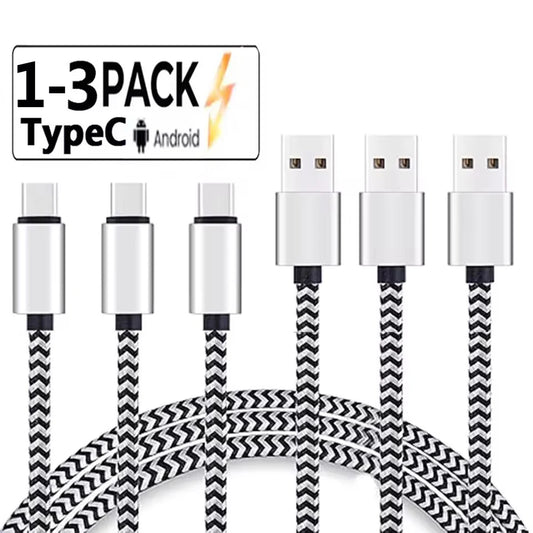 Cable USB tipo C 2.4A, cargador de batería de carga rápida, Cable de datos de nailon tejido, cargador de teléfono móvil…