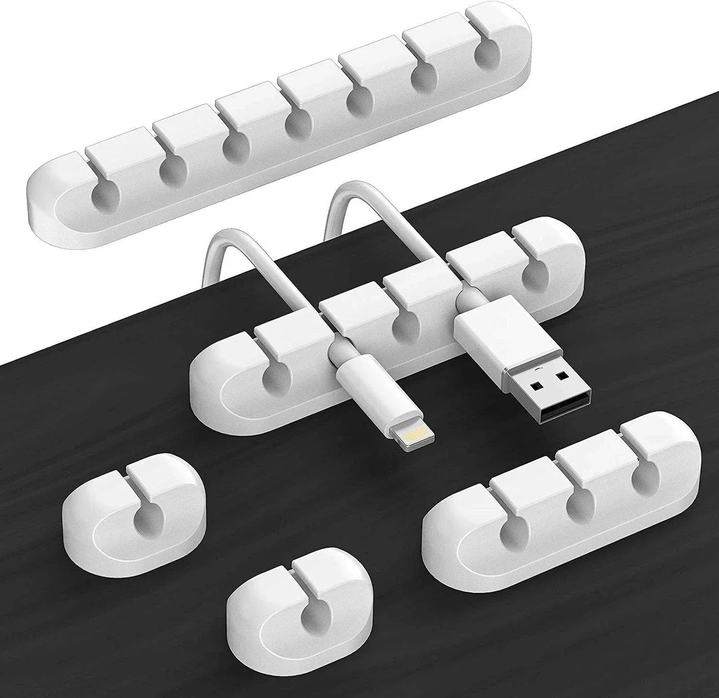 VIKEFON-organizador de cables de silicona, Clips de gestión de bobinadora USB, autoadhesivo para ratón, teclado, auricu…