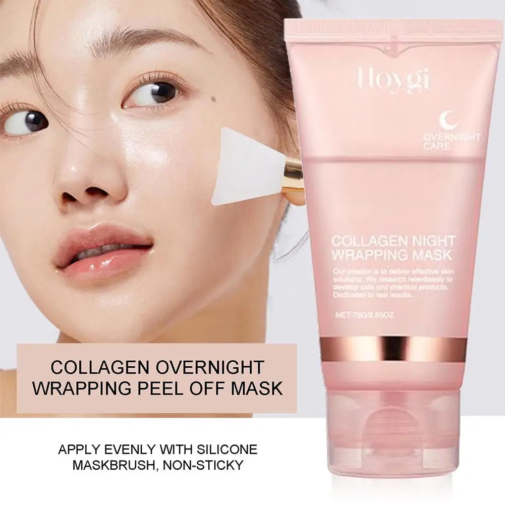 Mascarilla facial exfoliante para envolver la noche de colágeno, mascarilla de envoltura nocturna de colágeno coreano h…