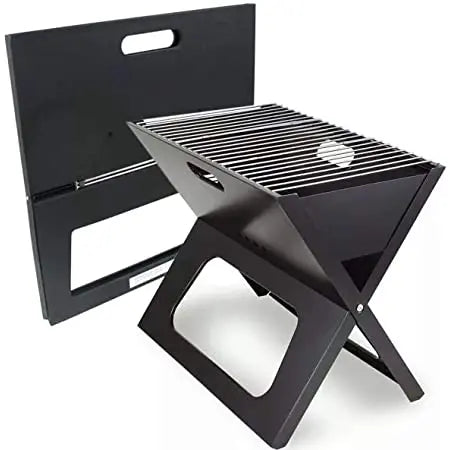 YUEYOU Folding Collapsible Portable Charcoal Barbeque Grill for 3-5 People with Flame Safety Touch Control Steel Construction