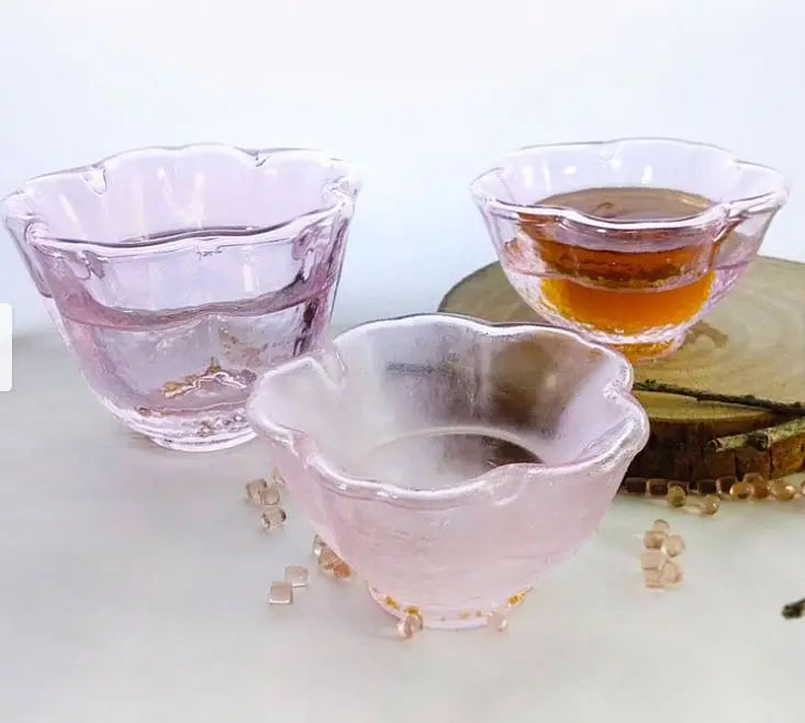 Double Wall Borosilicate Glass Blown Cup Folk Art Design 80ml Capacity