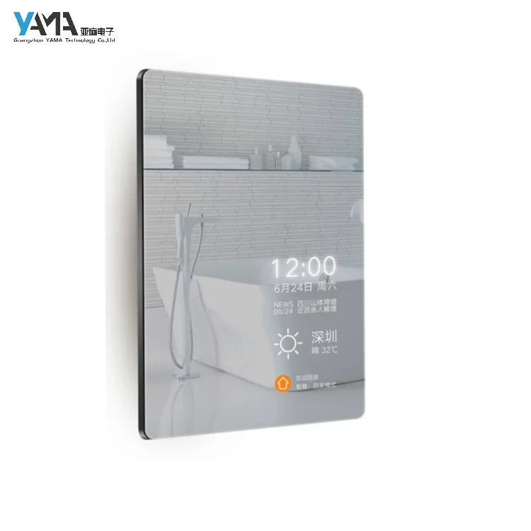 32 Inch Smart Mirror IP65 Waterproof PCAP Touch Screen Anti Fog LED Mirror for Hotel Bathroom Salon