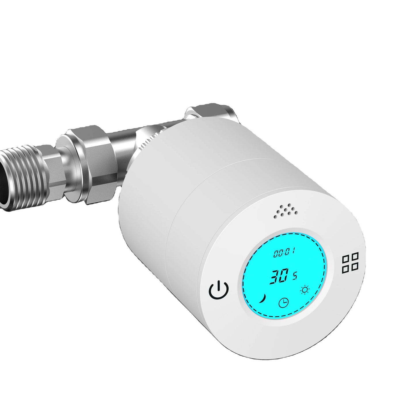 Doz Modern Smart Thermostatic TRV Head Control Radiator Valve White Anti-flammable PC+ABS Material Environment Floor Heating