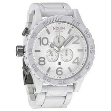 Nixon Hombres 51-30 Cronógrafo Analógico Reloj de Cuarzo A083-1255 Blanco PVD...
