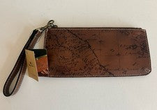 Patricia Nash Cuero St Croce Mapa de Viaje Muñequera Bolso sin asas Cartera Nuevo con Etiquetas Nuevo