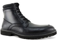 Botas utilitarias Alfani Patrick Moc-Toe de cuero negras para hombre talla 11,5 M