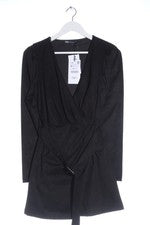 Vestido envolvente mujer Zara línea A escote en V elegante negro talla 36