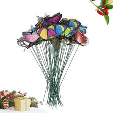 50 PIEZAS Mariposas Coloridas en Palo Varillas de Simulación Tallos de Imitación Adornos para el Hogar
