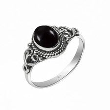 Anillo de plata esterlina 925 con piedras preciosas de ónix negro hecho a mano anillo de joyería para regalo