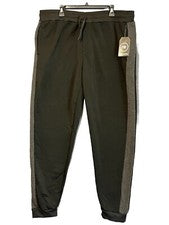 Pantalones deportivos Real Essentials XL para hombre negros cintura elástica bolsillos con cordón nuevos con etiquetas