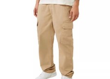 Pantalones cargo True Religion para hombre talla 33 travertino caqui estilo relajado 108335