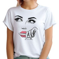 Moda Humana Niña Cara Genial Hipster Elegante Verano Top Mujeres Camisetas 3#TA-26