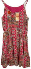 Vestido sin mangas estampado boho multicolor rosa Kirundo de moda para mujer nuevo con etiquetas talla L