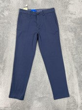 Pantalones Haggar Premium Comfort Caqui Para Hombre 30x30 Azul Calce Ajustado Elastizados Nuevos con Etiquetas