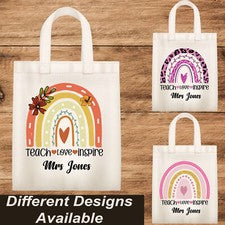 Bolso de Mano Personalizado para Profesores Cosas para Maestros Bolso de Mano Arco Iris Profesor Bolso de Regalo