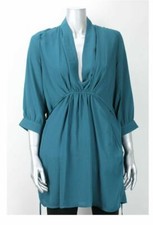 Vestido Bar III Para Mujer Mangas 3/4 Reunido Corbata Cintura Cambio Verde XXL