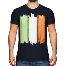 Bandera de Irlanda Acuarela Moda Hombre Camiseta Estampada Irlandés Fútbol Rugby