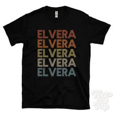 CAMISETA ELVERA ESTILO RETRO REPETIDO Hombre y Mujer Novedad Genial Nombre Regalo