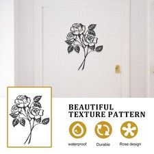 Arte de pared de metal rosa flor decoración de pared para sala de estar dormitorio