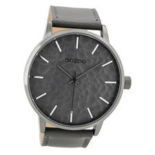 Oozoo Herren Armband-Uhr grau Analog C9440 Timepieces Lederarmband UOC9440