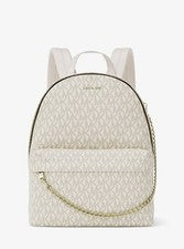 Mochila Michael Kors Slater Cadena Grande MK Crema Clara Multi Bolso MK Signature