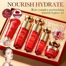 SADOER Rosa Cuidado Facial Nutritivo Iluminador Suavizante Cuidado de la Piel Kit de 6 Piezas