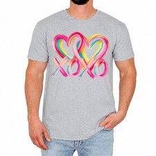 Camiseta Corazón Colorido Para Hombre Amor Lúdico Gráfico Divertido Regalo de Cumpleaños