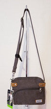 BOLSO BANDOLERA TRAVELON Peltre ALGODÓN LONA/GAMUZA ANTIRROBO PATRIMONIO NUEVO CON ETIQUETAS