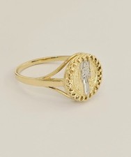 Anillo de oro macizo 14k 2 tonos San Benito religioso protección San Benito mujer