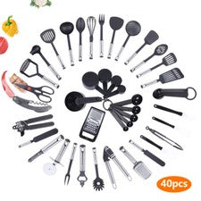 Juego de utensilios de cocina de 40 piezas utensilios de cocina de acero inoxidable utensilios de cocina ayudante de coc