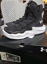 Talla 9W- Under Armour Flow Ace Highlight Negro Blanco W Zapatos de Voleibol Hightop