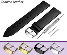 Correa de reloj de cuero genuino negra para hebilla para DANIEL WELLINGTON