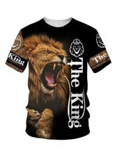 Camisetas hombre moda estampado El Rey León marrón informales negras manga corta