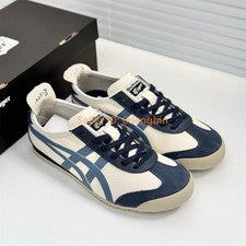 Zapatillas deportivas retro Onitsuka Tiger MEXICO 66 para hombre y mujer blancas/azules 1183A201-118