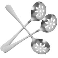 3 piezas cucharas ranuradas para cena pequeños utensilios portátiles para servir en el hogar