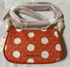 Nuevo con etiquetas Michael Kors Carmela Lunares Sig Logo Pequeño Bolso XBody Rojo Precio de venta sugerido por el fabri