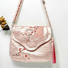 Bolsos cruzados para mujer estilo chino bordado bolso de hombro satinado