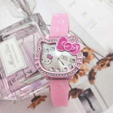 Reloj de pulsera de moda de dibujos animados de Hello Kitty para niñas Reloj para niños Regalo de Navidad