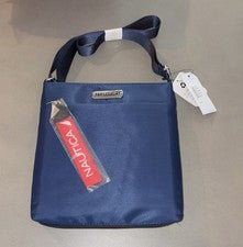 Nautica 9” Nylon Azul Marino Índigo Bandolera Mujer Cartera Cierre Cremallera Nuevo