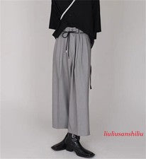Pantalones cortos informales de traje plisados de moda de pierna ancha japoneses para hombre