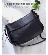 Bolso de hombro de cuero genuino - Cartera bandolera de cuero de vaca suave para mujer