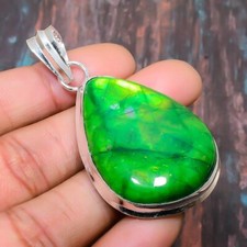 Colgante de joyería de plata de ley 925 hecha a mano con piedras preciosas de labradorita verde regalos