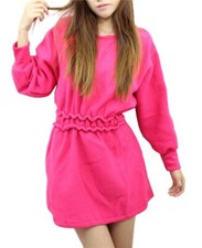 Vestido de manga larga rojo rosa de moda para mujer