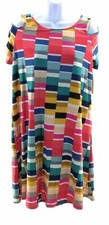 Vestido para mujer Tacera multicolor hombro frío talla pequeña