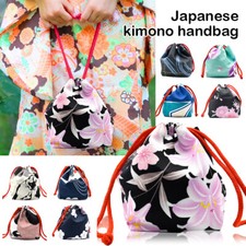Bolso de mano estilo japonés anime kimono cordón Sakura monedero bolso Kawaii